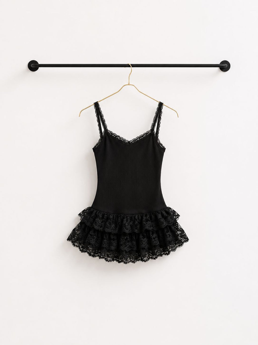 Black Ruffle Top