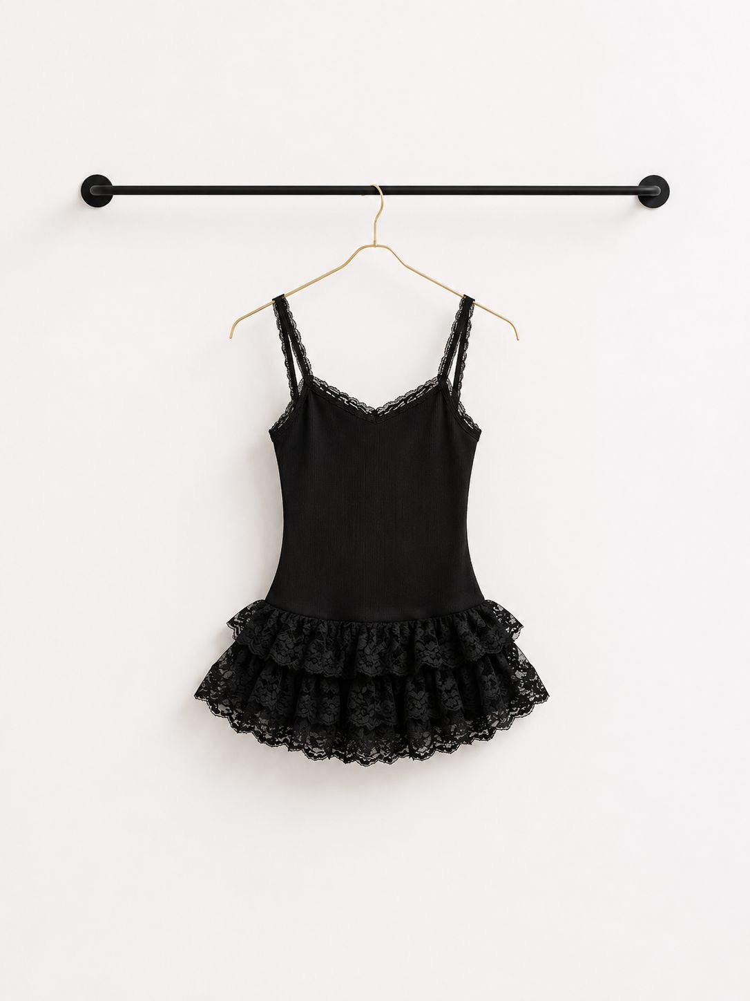 Black Ruffle Top